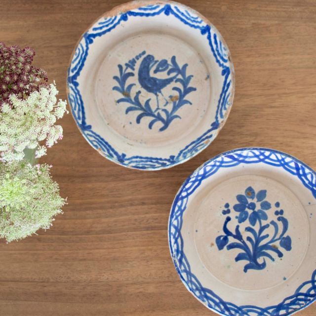 19th c. Spanish Blue Fajalauza Lebrillo Bowl