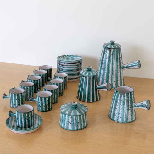 1950s French Ceramic Coffee Set from Vallauris