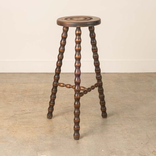 Tall French Wood Tripod Stool