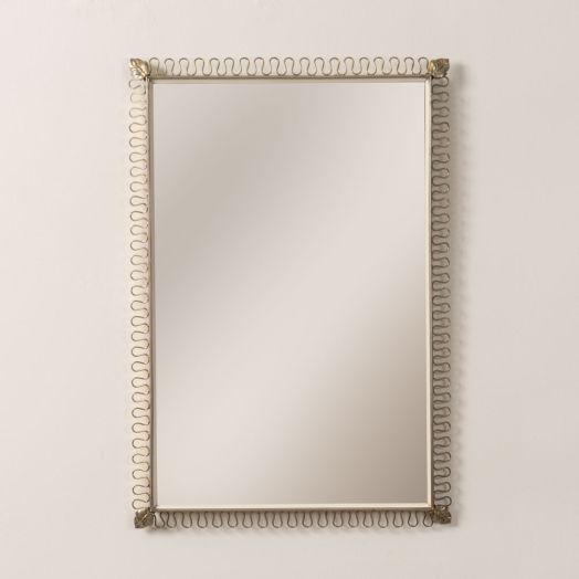 1950s Brass Loop Mirror in the Style of Josef Frank