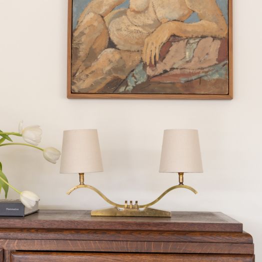 French Art Deco Brass Table Lamp - ON HOLD