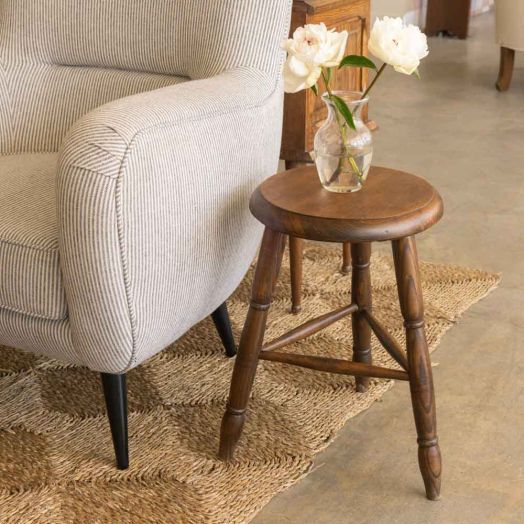 Tall French Wood Tripod Stool