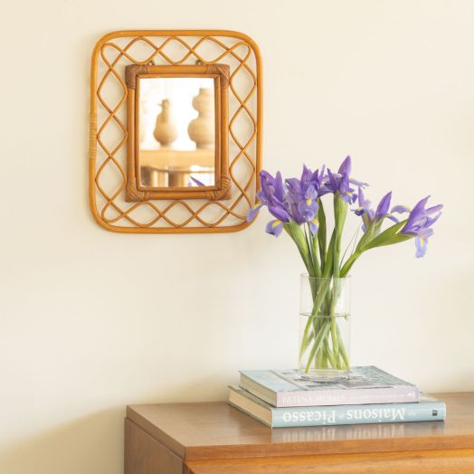 1960s Italian Rattan Mirror