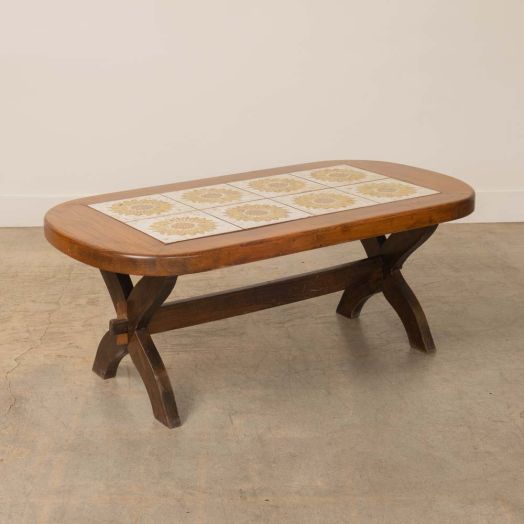 French Ceramic Tile Coffee Table