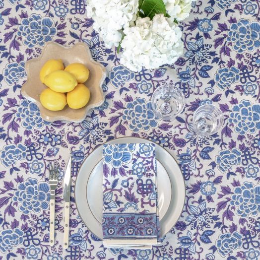 Cabana Tablecloth, Blue Garden