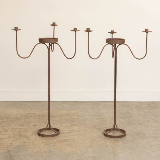 French Iron Floor Candelabra