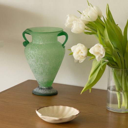 Italian Green Scavo Amphora Vase - ON HOLD