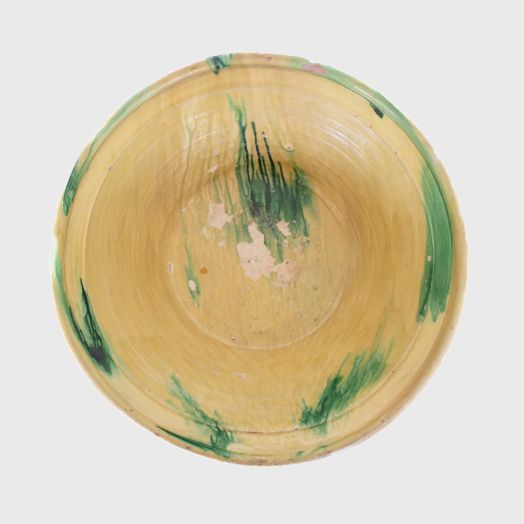 19th c. Spanish Yellow and Green Lebrillo Bowl